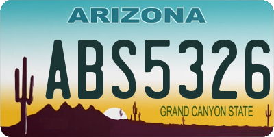 AZ license plate ABS5326
