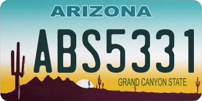 AZ license plate ABS5331