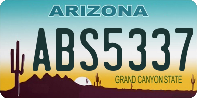 AZ license plate ABS5337