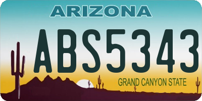 AZ license plate ABS5343