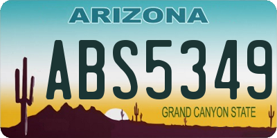 AZ license plate ABS5349
