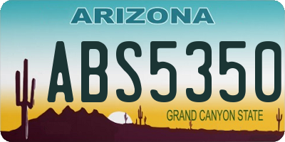AZ license plate ABS5350