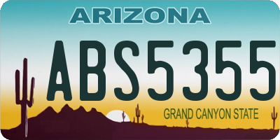 AZ license plate ABS5355