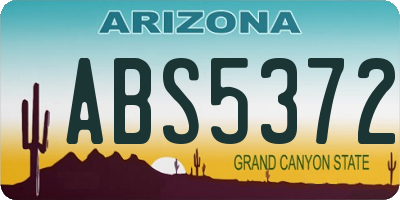 AZ license plate ABS5372