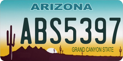 AZ license plate ABS5397