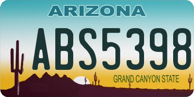 AZ license plate ABS5398