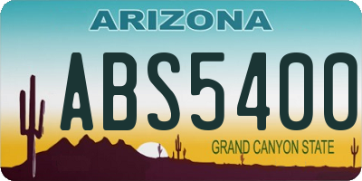 AZ license plate ABS5400