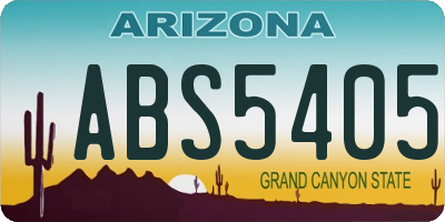 AZ license plate ABS5405