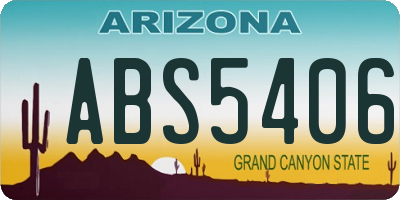 AZ license plate ABS5406