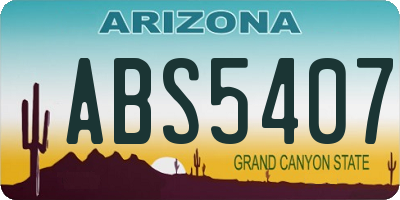 AZ license plate ABS5407