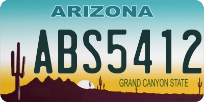 AZ license plate ABS5412