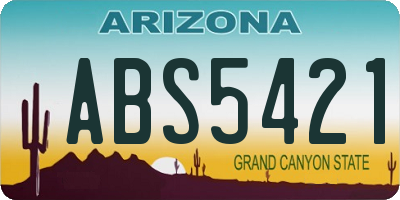AZ license plate ABS5421
