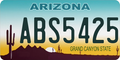 AZ license plate ABS5425