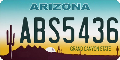 AZ license plate ABS5436