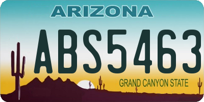 AZ license plate ABS5463