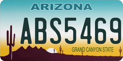 AZ license plate ABS5469