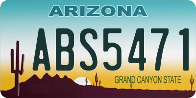 AZ license plate ABS5471