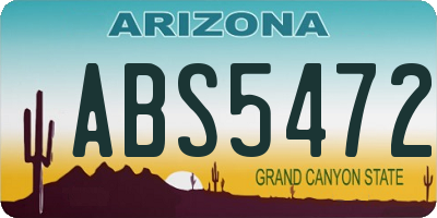 AZ license plate ABS5472