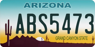 AZ license plate ABS5473
