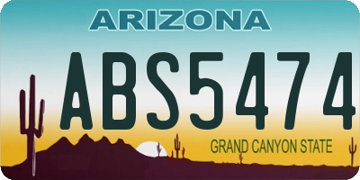 AZ license plate ABS5474