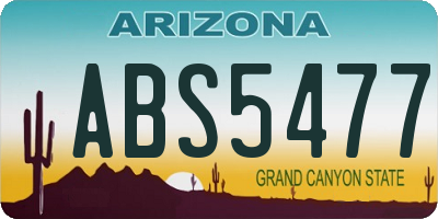 AZ license plate ABS5477