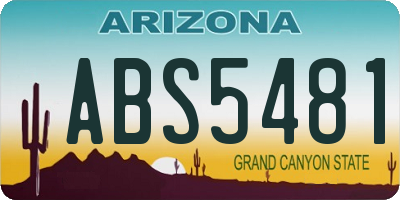 AZ license plate ABS5481