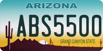 AZ license plate ABS5500