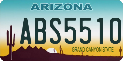 AZ license plate ABS5510