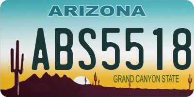 AZ license plate ABS5518