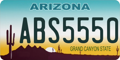 AZ license plate ABS5550