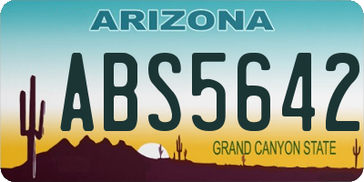AZ license plate ABS5642