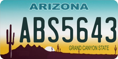 AZ license plate ABS5643