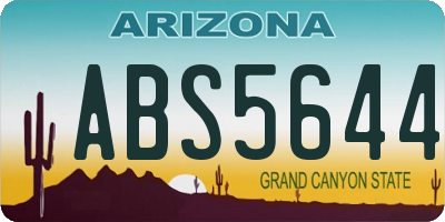 AZ license plate ABS5644