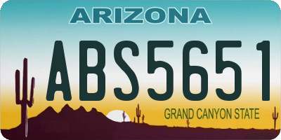 AZ license plate ABS5651