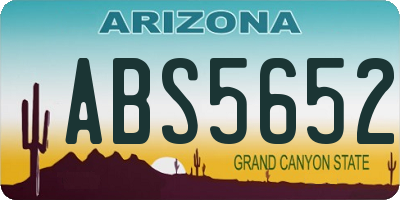 AZ license plate ABS5652
