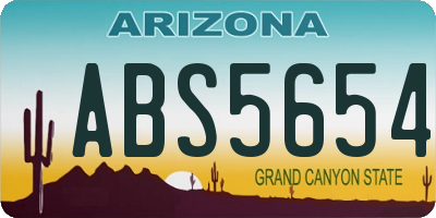 AZ license plate ABS5654