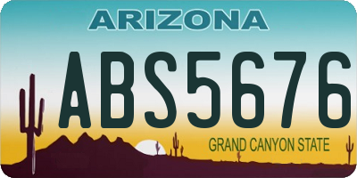 AZ license plate ABS5676