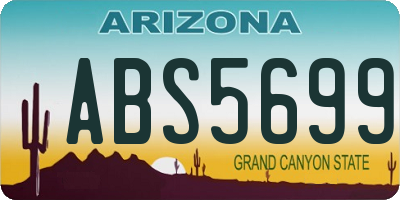 AZ license plate ABS5699