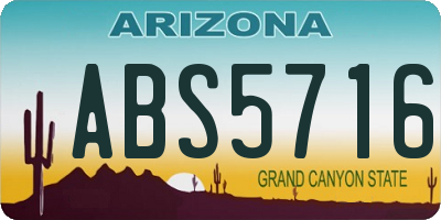 AZ license plate ABS5716