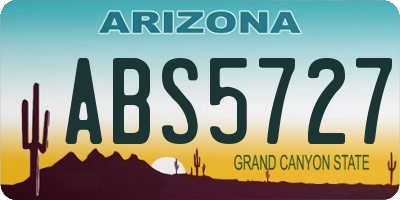 AZ license plate ABS5727