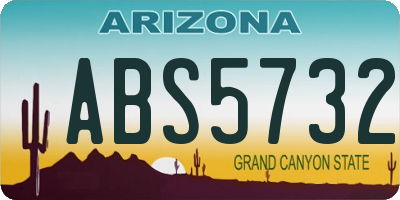 AZ license plate ABS5732