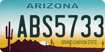 AZ license plate ABS5733