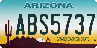 AZ license plate ABS5737