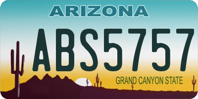 AZ license plate ABS5757