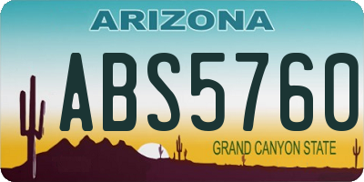 AZ license plate ABS5760