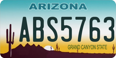 AZ license plate ABS5763