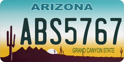 AZ license plate ABS5767