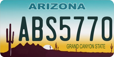 AZ license plate ABS5770