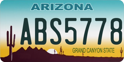 AZ license plate ABS5778