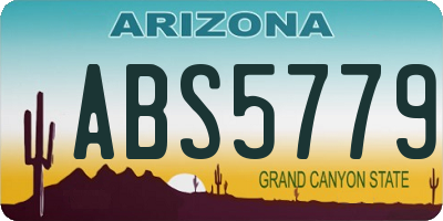 AZ license plate ABS5779